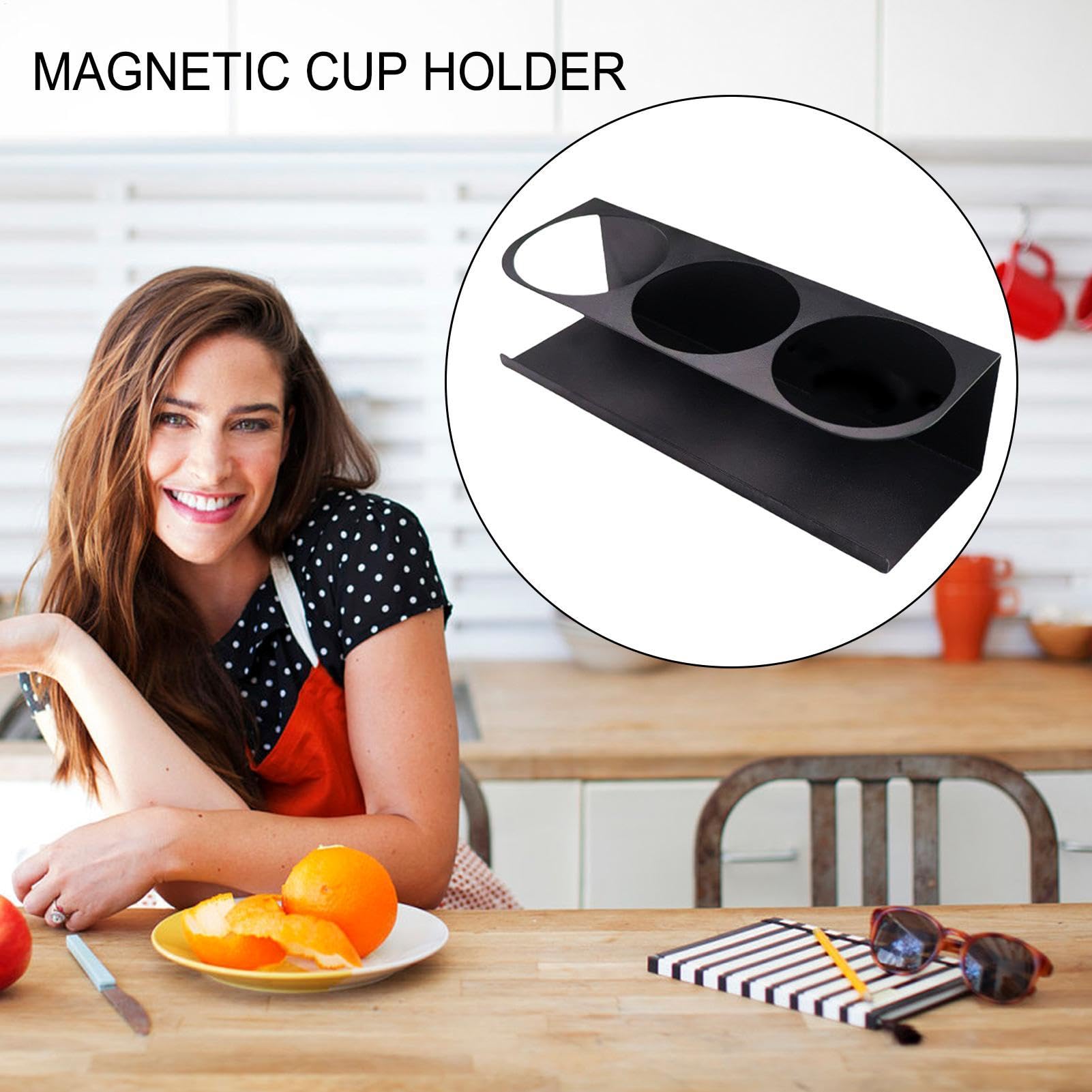 Porte-gobelets Magnétiques Pour Frigo - Lot De 2 Avec 4 Crochets, Rangement Sans Perçage Pour Tasses Et Ustensiles - 3