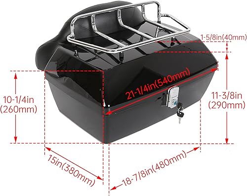 Miniatura 2 de Portaequipaje para motos Harley, Honda, Yamaha, Suzuki y Cruiser. Color negro