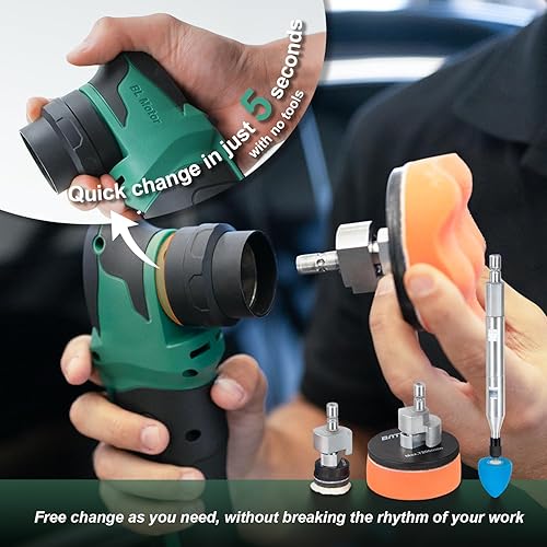 Miniatura 5 de BATOCA S4 Cordless Multi-Polisher-Set, with 2Pcs 12V 2.5Ah Batteries, RO&DA Car Buffer Polisher, 1&3inch Mini Brushless Polisher for Car Detailing,