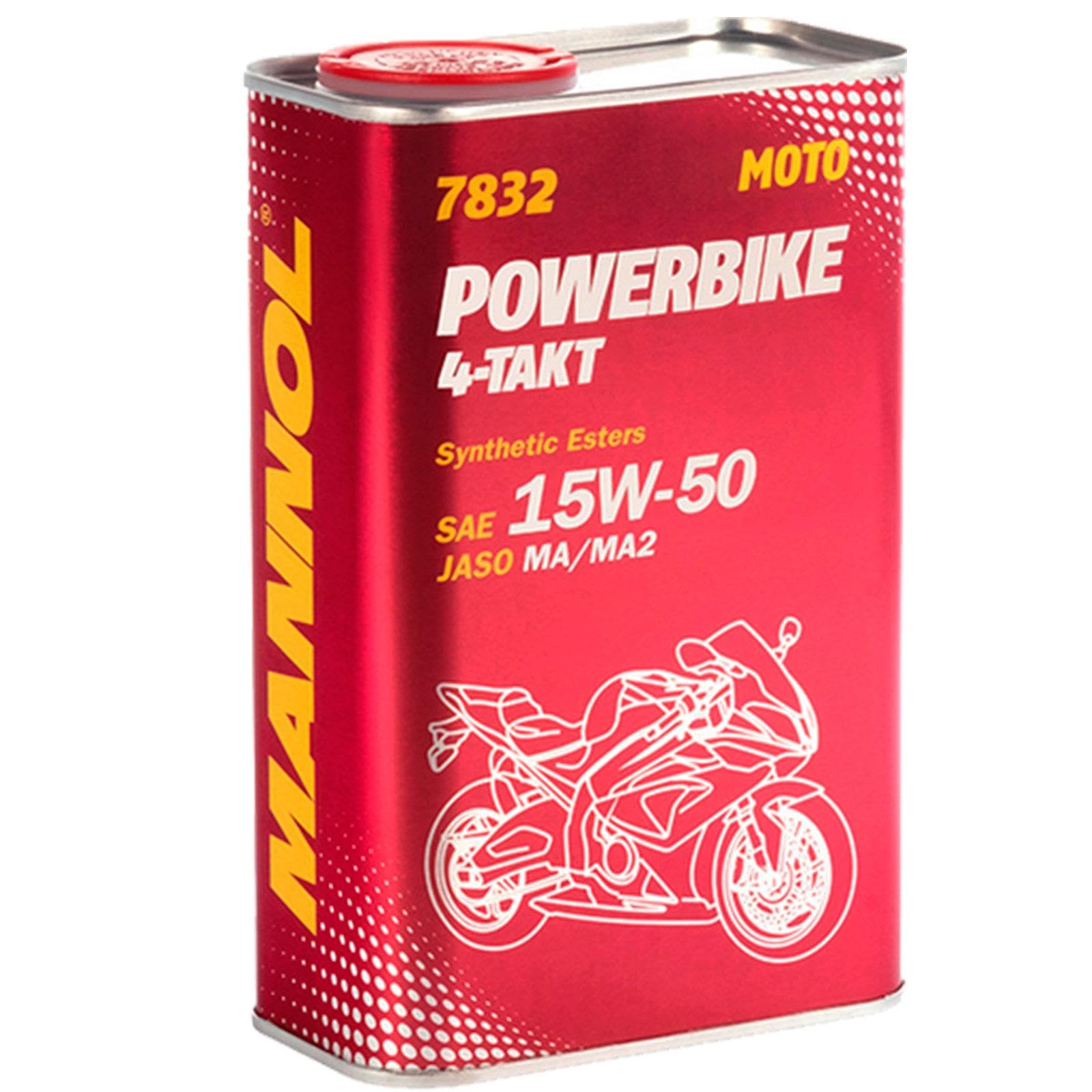 MANNOL 7832 4-Takt Powerbike (1L) SAE 15W-50 API SN JASO MA/MA2 SYNTHETIC ESTER CONTAINING 4-STROKE PETROL ENGINE OIL FOR BIKES,SCOOTERS AND MOTORCYCLES IMPORTED FROM GERMANY 1L (1)-image-17