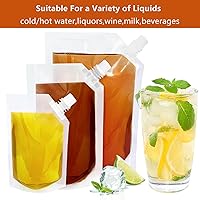 Vista 4 de Frascos ocultables - Bolsa reutilizable para beber, paquete de 5 frascos de plástico de 32 onzas para licor, bolsa de crucero oculta, kits