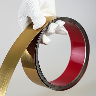 Shiny Gold Peel and Stick Stainless Steel Metal Trim Molding - Flexible 6m x 5cm for Walls, Fireplace, Mirror Frames & Home Decor