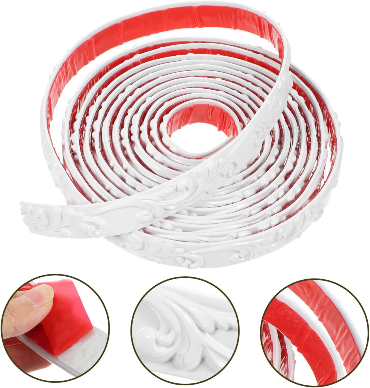 Relief Pattern Wall Trim Peel Stick Ceiling Tiles Cabinet Banding Tape