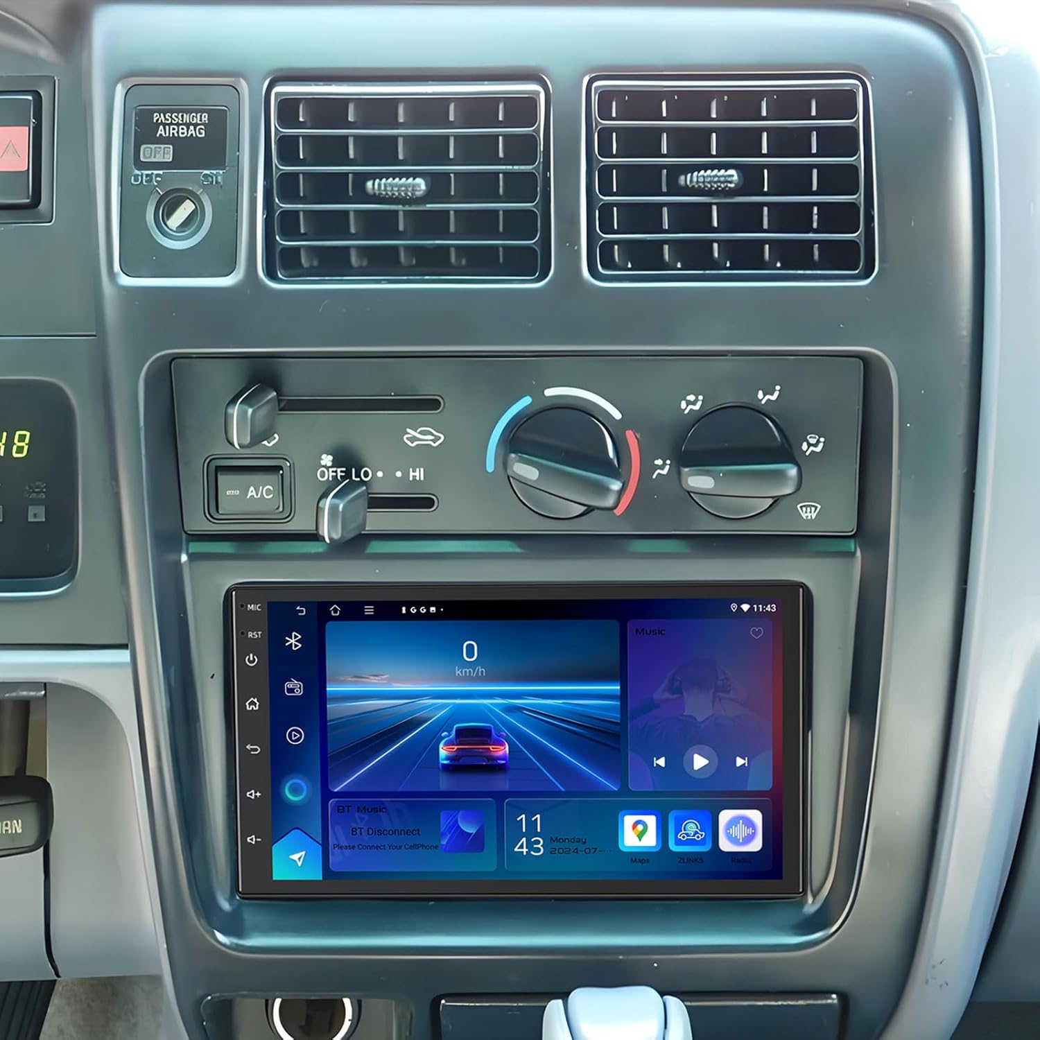 Car Stereo for Toyota Tacoma 1995-2004, 4+64G Android 15 QLED 7" Touchscreen Car Radio with CarPlay & Android Auto, AHD 1080P Backup Camera, GPS, Bluetooth 5.4, DSP, FM/AM Radio