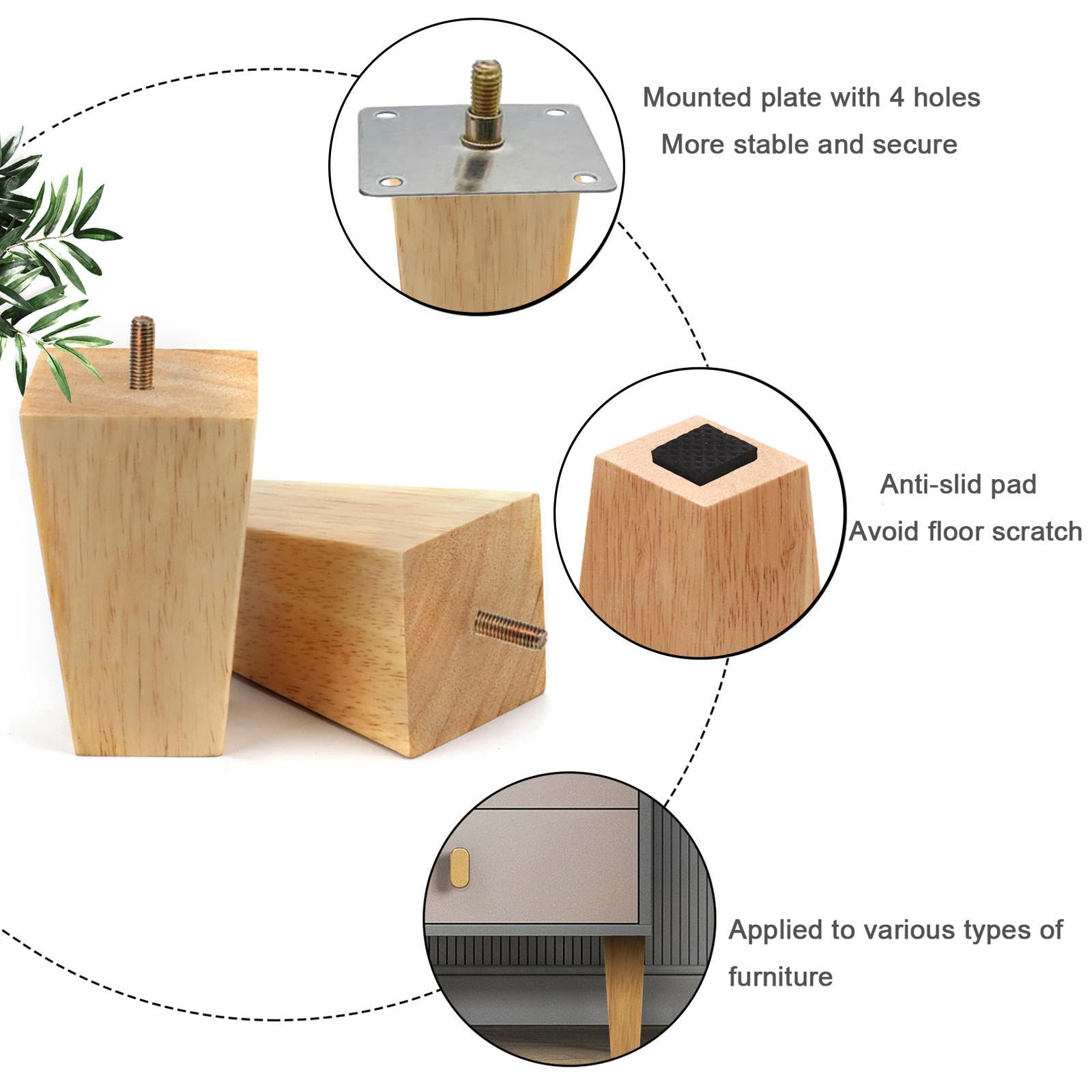 Perchero De Madera De 8cm,10cm,12cm Y 15cm Para Muebles,Accesorios Para