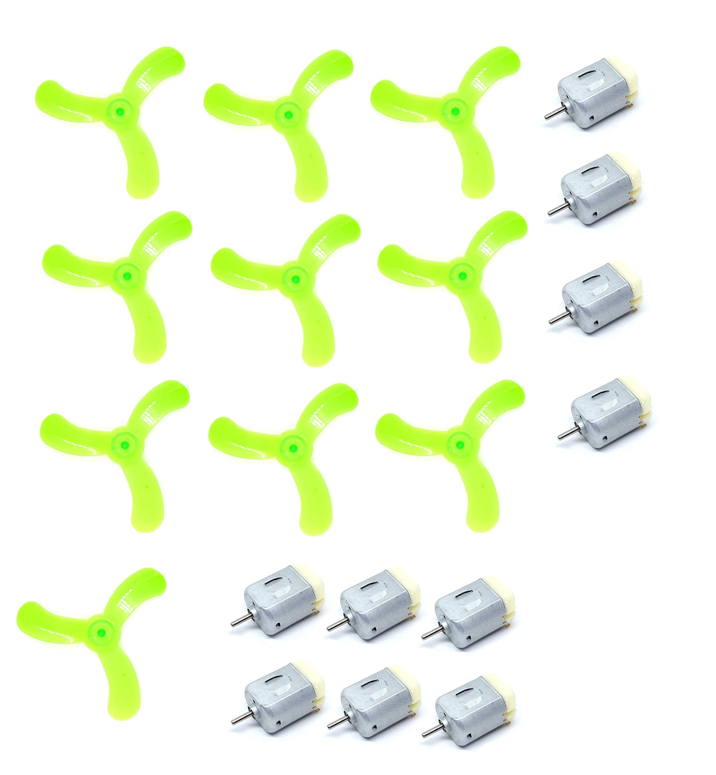 INVENTO 10Pcs 3V - 6V DC Toy Hobby DC Motor 20x15x25mm + 6 inch 3 Blade Fan Propeller Prop fit for 2mm Shaft DC Motor Hobby DIY Science Projects-image-30