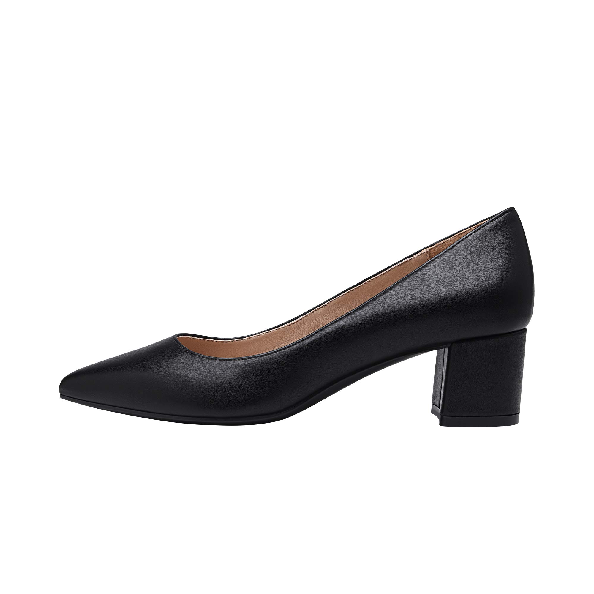 DREAM PAIRS Zapatos de Tacón Ancho Clásicos para Mujer con Punta Puntida y Plantilla Cómoda