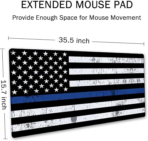 Miniatura 2 de SSOIU Alfombrilla de escritorio extendida para mouse para juegos, 35.5 x 15.7 pulgadas, base de goma antideslizante grande con bordes cosidos,