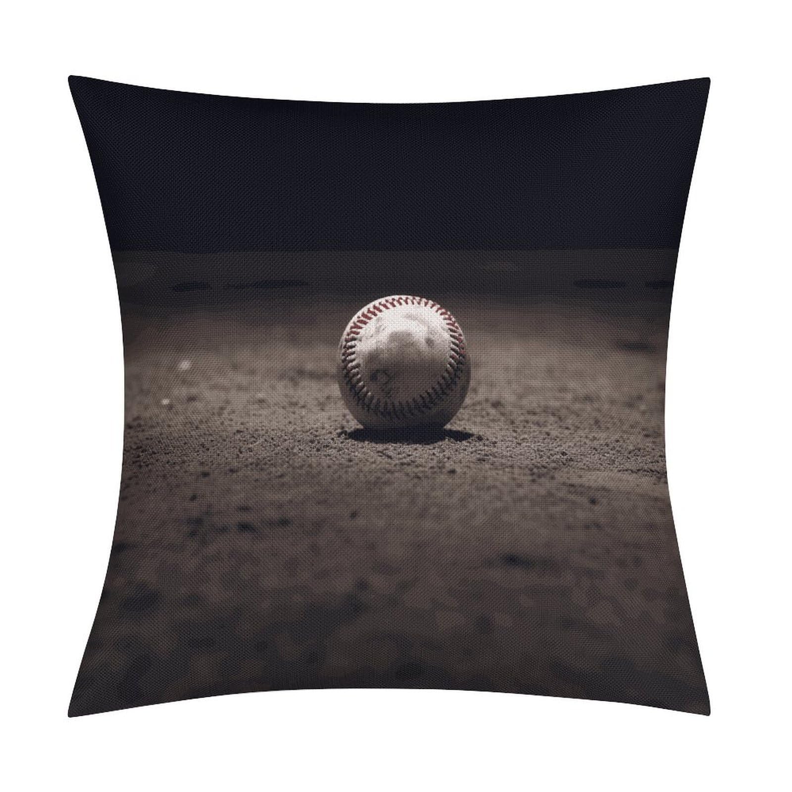 JTREHY Baseball Throw Pillow Covers Farmhouse Pillow Cover Standard Pillow Shams Decorative Square Pillowcases Soft Pillow Cases Wrinkle Fade Resistant for Couch Home 18x18 Inch