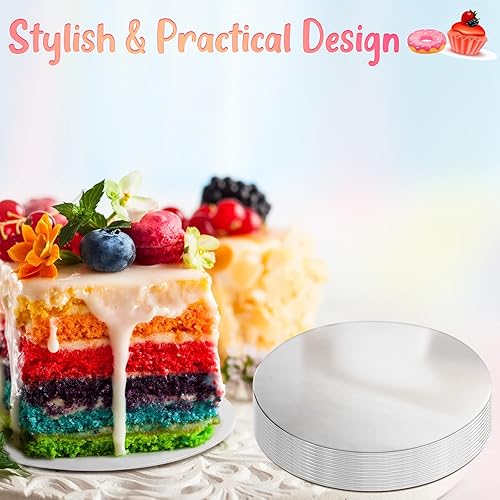 Miniatura 3 de Tablas para tartas de 4 pulgadas, a prueba de grasa, placa redonda para pasteles y postres, para cocina, hornear, pizza, postre, magdalenas, bandeja