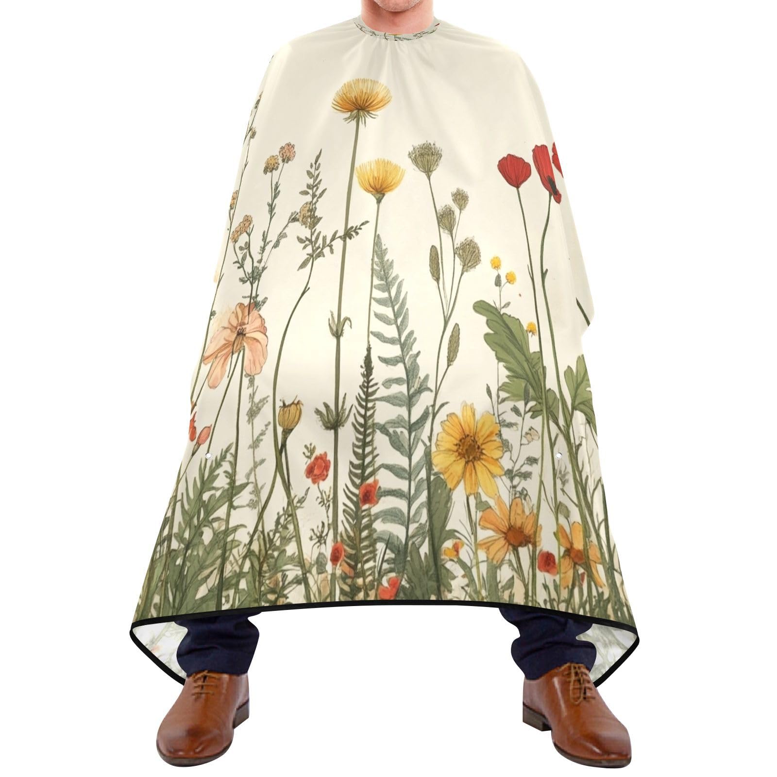 Kigai Hair Cutting Cape for Men & Women Wildflower Butterfly Waterproof Barber Cape Professional Hairdressing Salon Styling Cape with Adjustable Closure Snap
