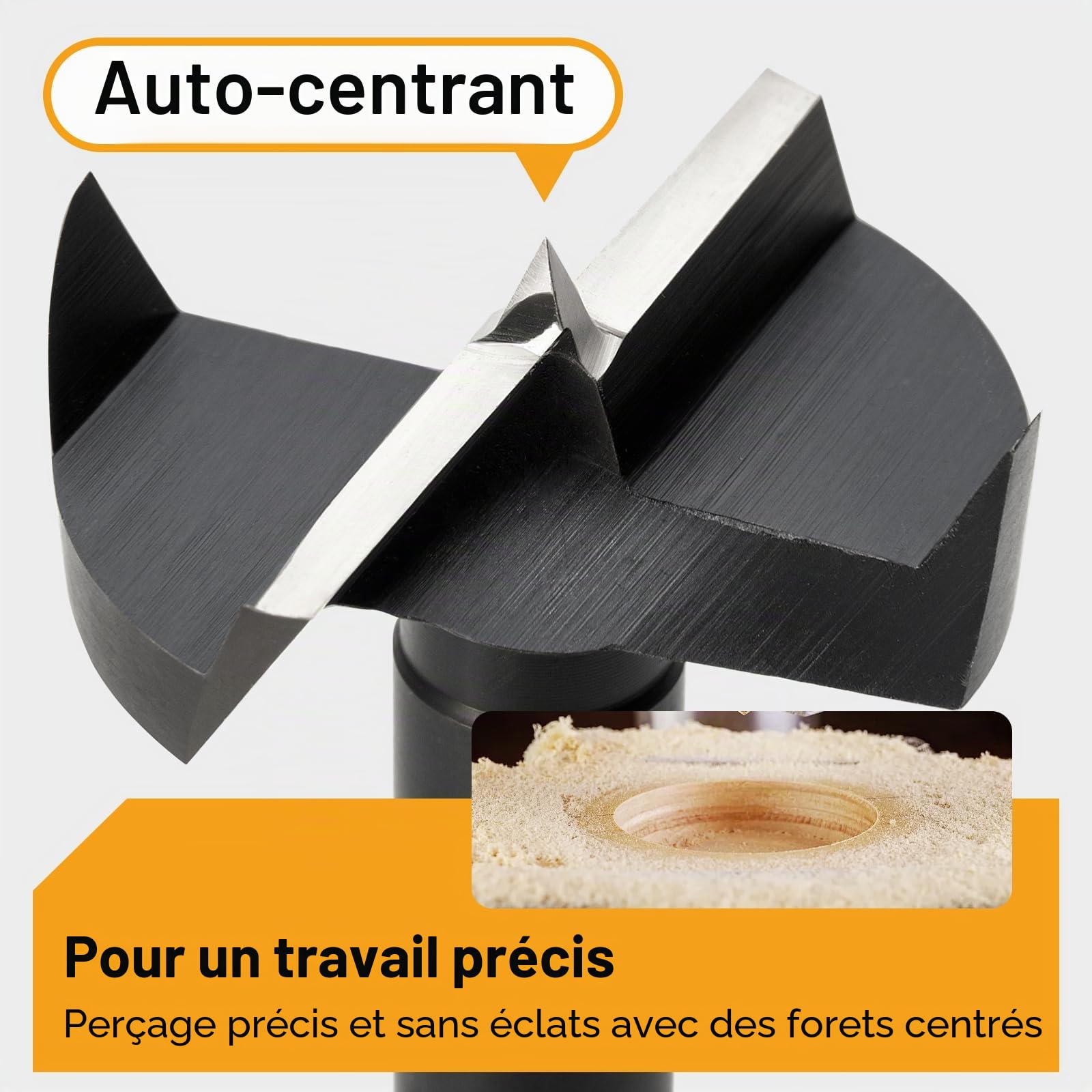 Mèches à Bois 5 pcs Set. Fraise Bois pour Ø 15/20/25/30/35 mm, Mèche Forstner Longueur 90 mm, Forets Forstner