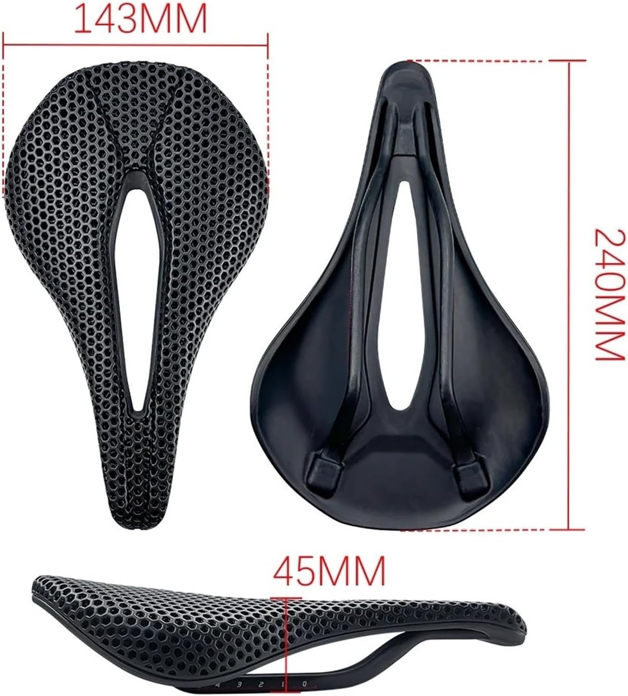 Carbon Fiber 3D Printed Road Bike MTB Saddle 25 7 * 9MM Breathable Honeycomb Seat Cushion Riding Accessories