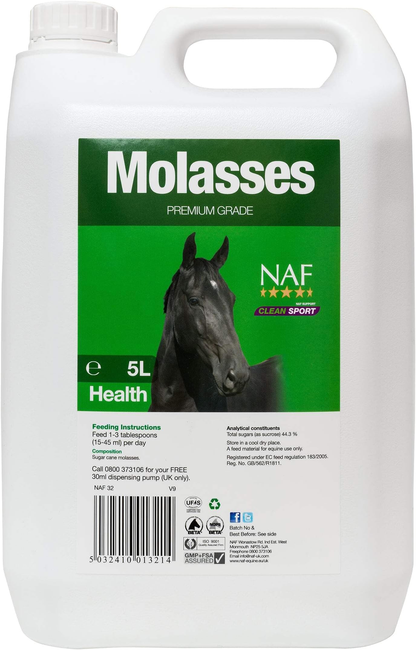 Molasses 5L – Natural Feed Enhancer for Horses – Sweet, Palatable Energy Source – Encourages Appetite & Aids Feed Acceptance