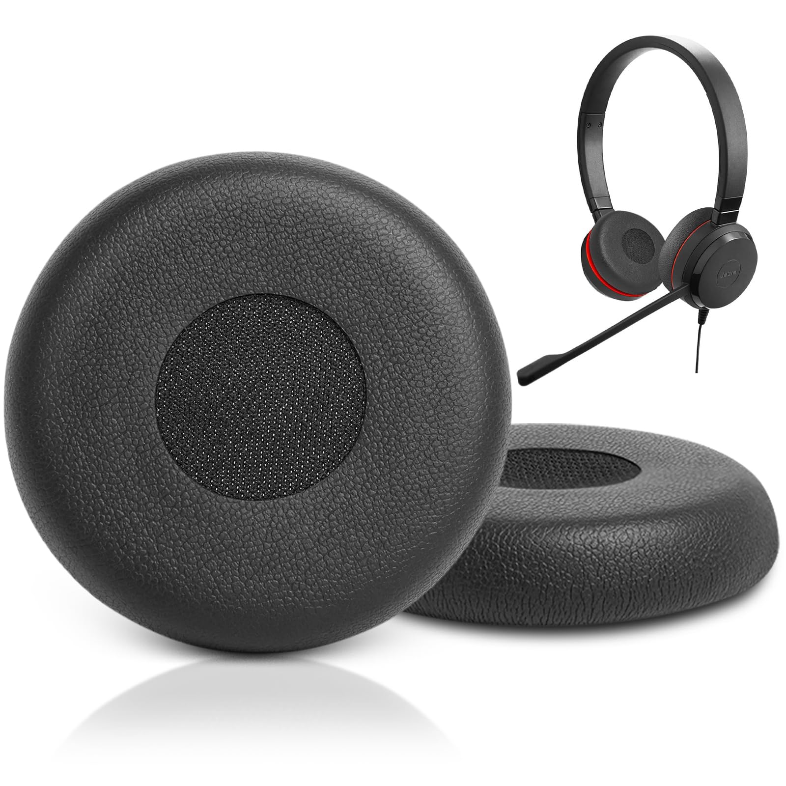 Ear Pads Replacement for Jabra Evolve 65 40 30 20 Headphones, GVOEARS Ear Covers Cushion for Evolve 65UC/MS 40UC/40MS 30US/30II 20SE/UC/MS