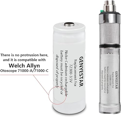 Miniatura 7 de Batería de repuesto para otoscopio Welch Allyn 72300 3.5V 1300 mAh batería recargable