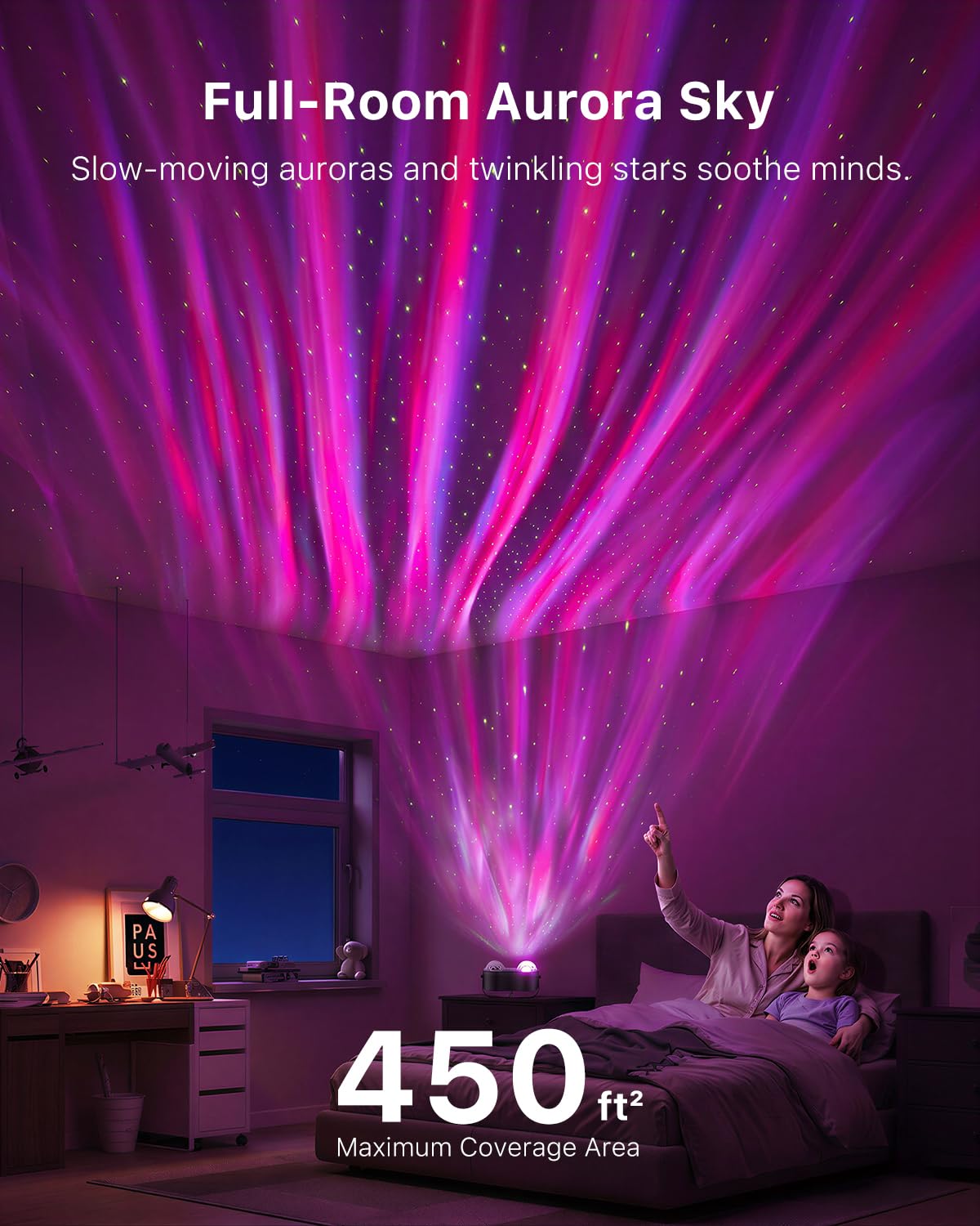Discokugel Partylicht, 3 in 1 Bühnenlicht mit fließendem Nebel Aurora Effekt und dynamischen roten & grünen Strahlen, Soundaktivierte Stroboskoplicht mit Fernbedienung für Zuhause Karaoke Zimmer