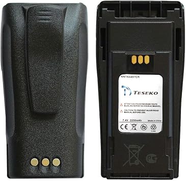 NNTN4497CR NNTN4497DR NNTN4496 7.4V 2250mAh Li-ion Battery for Motorola CP040 CP140 CP150 CP160 CP180 CP200 CP200D CP250 CP380 PR400 EP450 EP450S DEP450 GP3688 GP3188 with Belt Clip