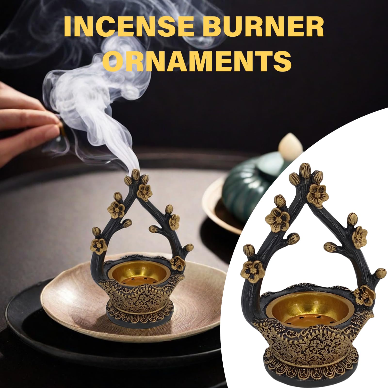 ruciatore per aromaterapia, Eleganti incensieri in ceramica marrone, decorativi for aromaterapia, for il relax e la meditazione