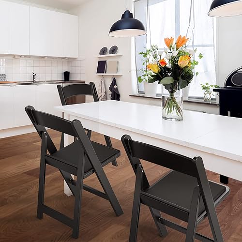 Miniatura 2 de FCH Silla plegable de plástico con asiento acolchado, sillas plegables de resina con cojín suave, cómodas y resistentes, adecuadas para interiores y