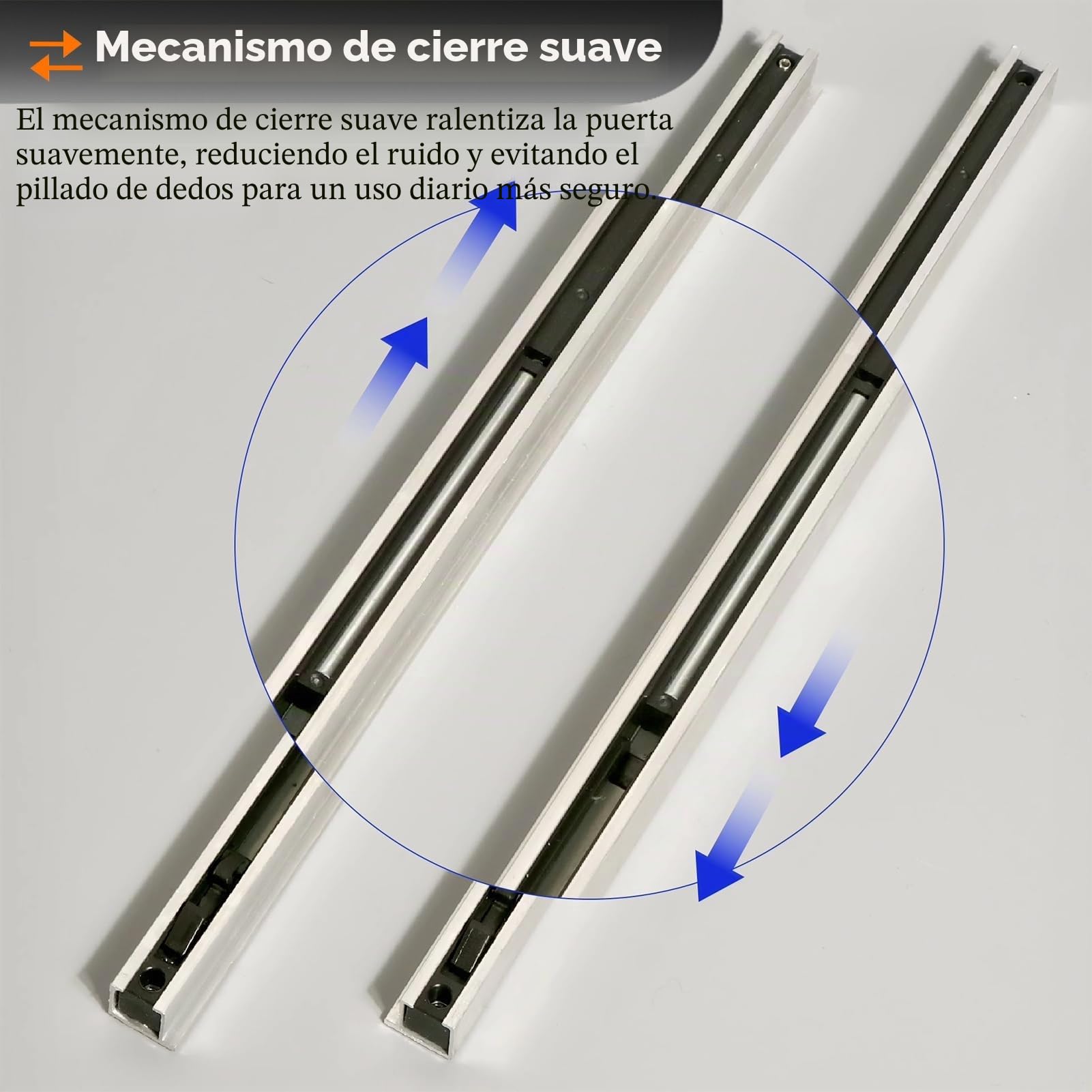 Kit de herrajes invisibles para puertas correderas con mecanismo de cierre suave para armarios modernos y puertas empotrables