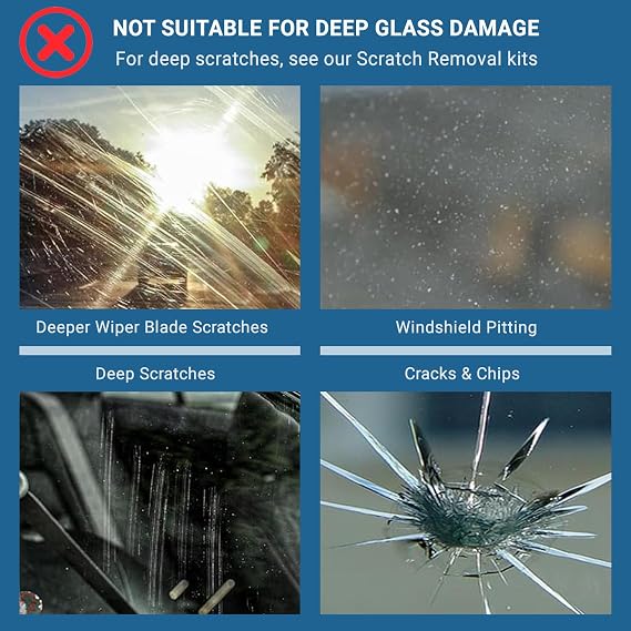 GLASS POLISH DIY 3 (75mm) Windshield Polishing Kit for Car Glass Restoration, Remove Wiper Blade Damage, Fine Scratches, Haziness, and Water Spots, Restore Glass Clarity and Shine