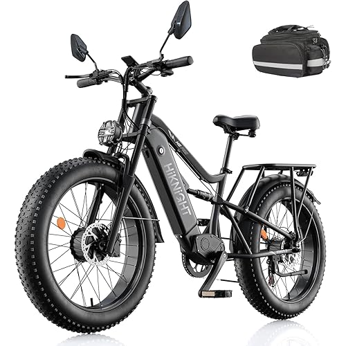 HiKNiGHT Electric Bike for Adult, 52V 20Ah Peak 3000W Dual Motor 26" Fat Tire Ebike, Max 38Mph & 30-90 Miles Full Suspension, Mountain E Bicycle for Men
