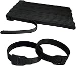 100Pk15.5cm Black Hook&Loop Cable Ties for Home Office Data Center
