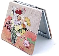 Vista 7 de Espejo Compacto Espejo de Cartera Espejo Pequeño de Maquillaje Espejo de Viaje Mini Espejo de Bolsillo Espejo de Lápiz Labial Flor de Almendro Van