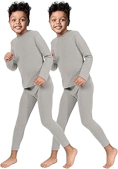ROCKY Thermal Underwear for Kids, Boys 2 Pack Thermals, Long Johns Underwear, Base Layer for Cold Weather/Skiing - Pack of 2