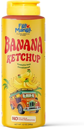 Fila Manila Fila Manila Banana Ketchup – Filipino Sauce & Condiment – 12 oz jar, Mild, Vegan, No MSG, No Sugar Added, Gluten Free, Dairy Free, Made in the USA, Banana Ketchup, 1 Count (Pack of 1)