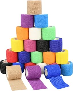 6pcs 2in Self Adhesive Bandage Wraps, 12 Colors, 5 Yard Wraps for Sports