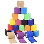 2 Self Adhesive Bandage Wraps, 24pcs Vet Wraps, 12 Colors, 5 Yard Self Adherent Wraps for Sports, Wrist, Ankle and Swelling