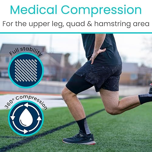 Miniatura 3 de Vive Manga de compresión para muslos  Recuperación y protección de la parte superior de la pierna  Soporte muscular cuádruple de la ingle  Lesiones