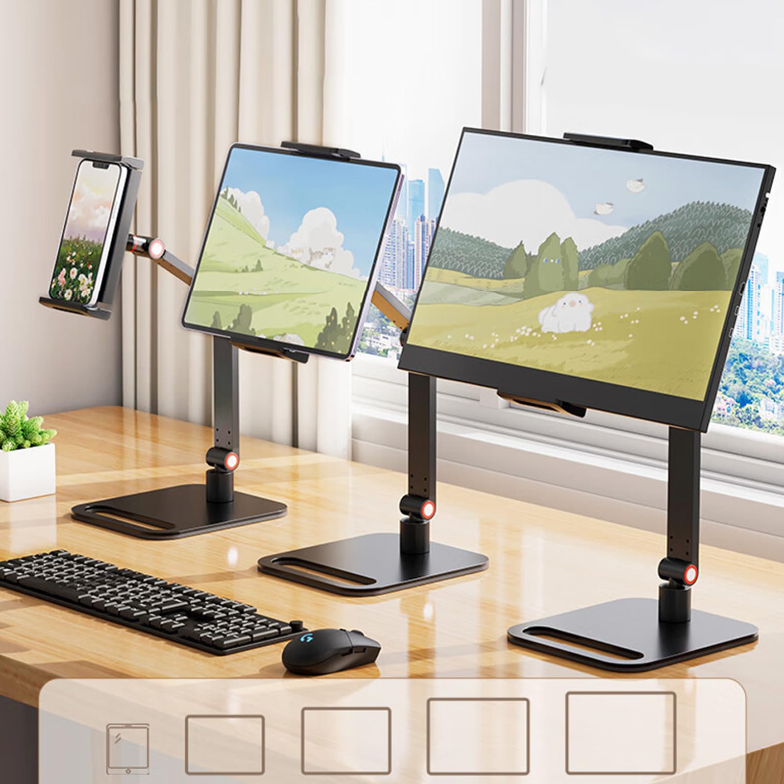 Amazon.co.jp: 人間工学に基づいたモニターライザースタンド 4.7インチ