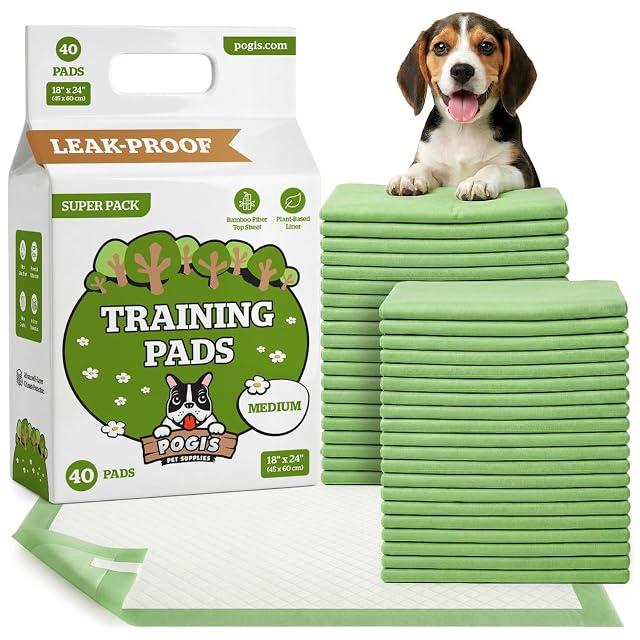 Pogi empapadores medianos para Cachorros - antifugas y absorbentes - 45 × 60 cm, 40 Unidades