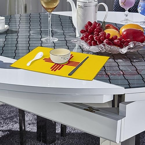 Miniatura 4 de New Mexico State Flag Placemats Set of 6 Resistant Table Mats Washable Place Mats for Dinner Party Table Decoration