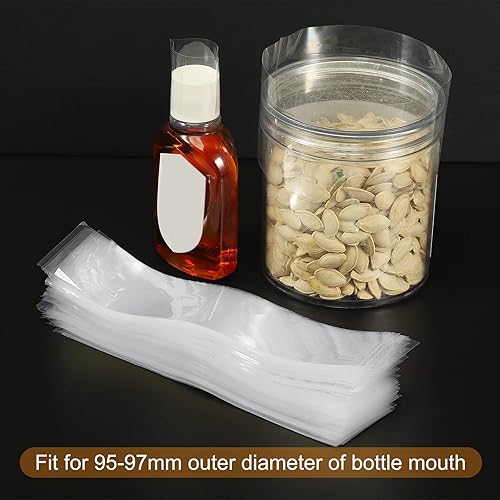 Miniatura 5 de PATIKIL Bandas retráctiles perforadas de 6.102 x 1.575 in, paquete de 400 bandas termocontraíbles de PVC para tapas de diámetro de 3.74 a 3.82