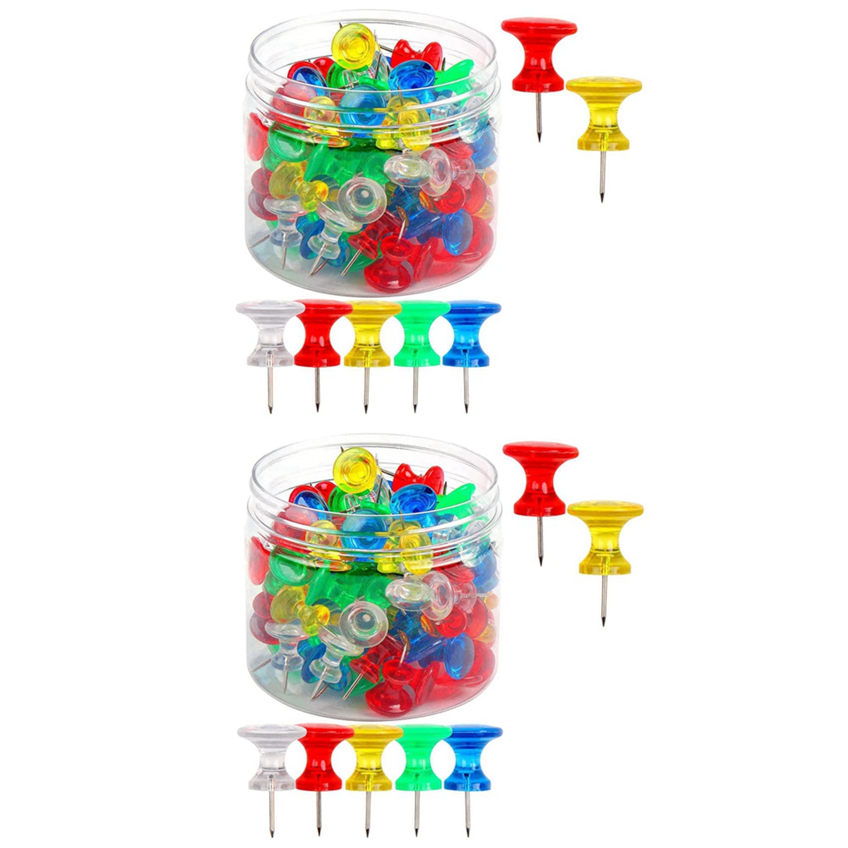 Jnchdghwa Giant Push Pins 200-Pack Large Thumbtacks Used for Cork Board Bulletin Board with Plastic Case