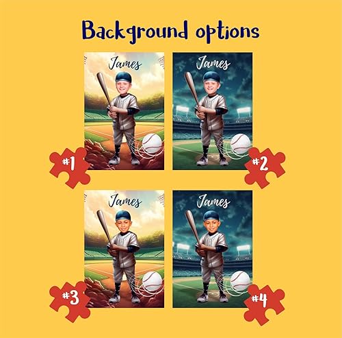 Miniatura 2 de Rompecabezas personalizado de la foto, añade tus ideas de regalos de béisbol, rompecabezas personalizado de 3005001000 piezas para niños y hombres,