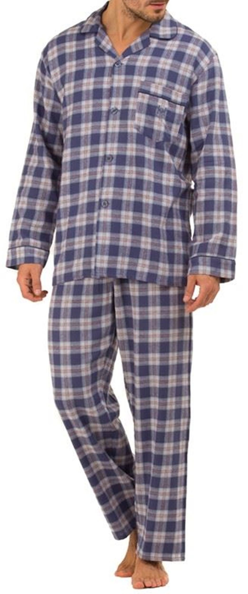 Undercover Haigman Brushed 100% Cotton Pyjamas 7493 Blue/Red Check 2XL