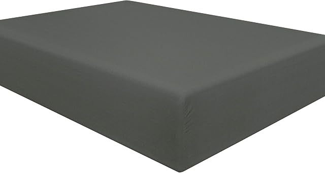 NTBAY 100% Brushed Microfiber Double Fitted Sheet, 1800 Super Soft and Cozy, Wrinkle, Fade, Stain Resistant 12" / 30cm Deep Pocket Fitted Bed Sheet, Dark Grey