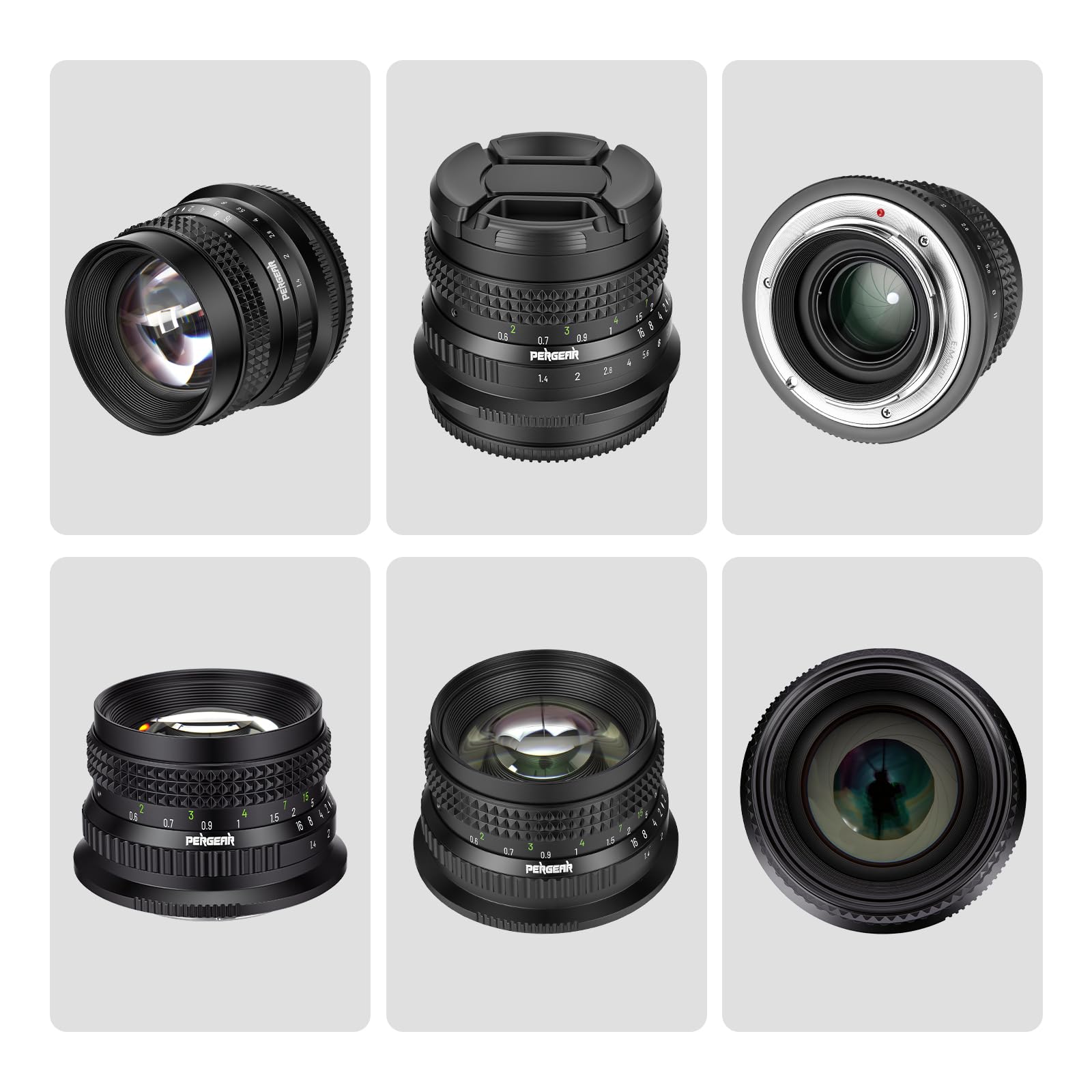 PERGEAR Objetivo de formato completo F1.4 de 50 mm con enfoque manual para cámaras Canon RF | Lente de retrato potente para fotografía similar a una película, ángulo de visión de 46°, compacto y