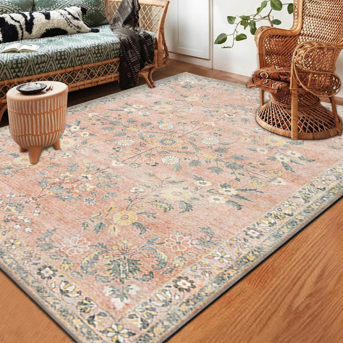 Amazon｜ラグ 滑り止め付き カーペット 80*120cm 北欧 ペルシャ