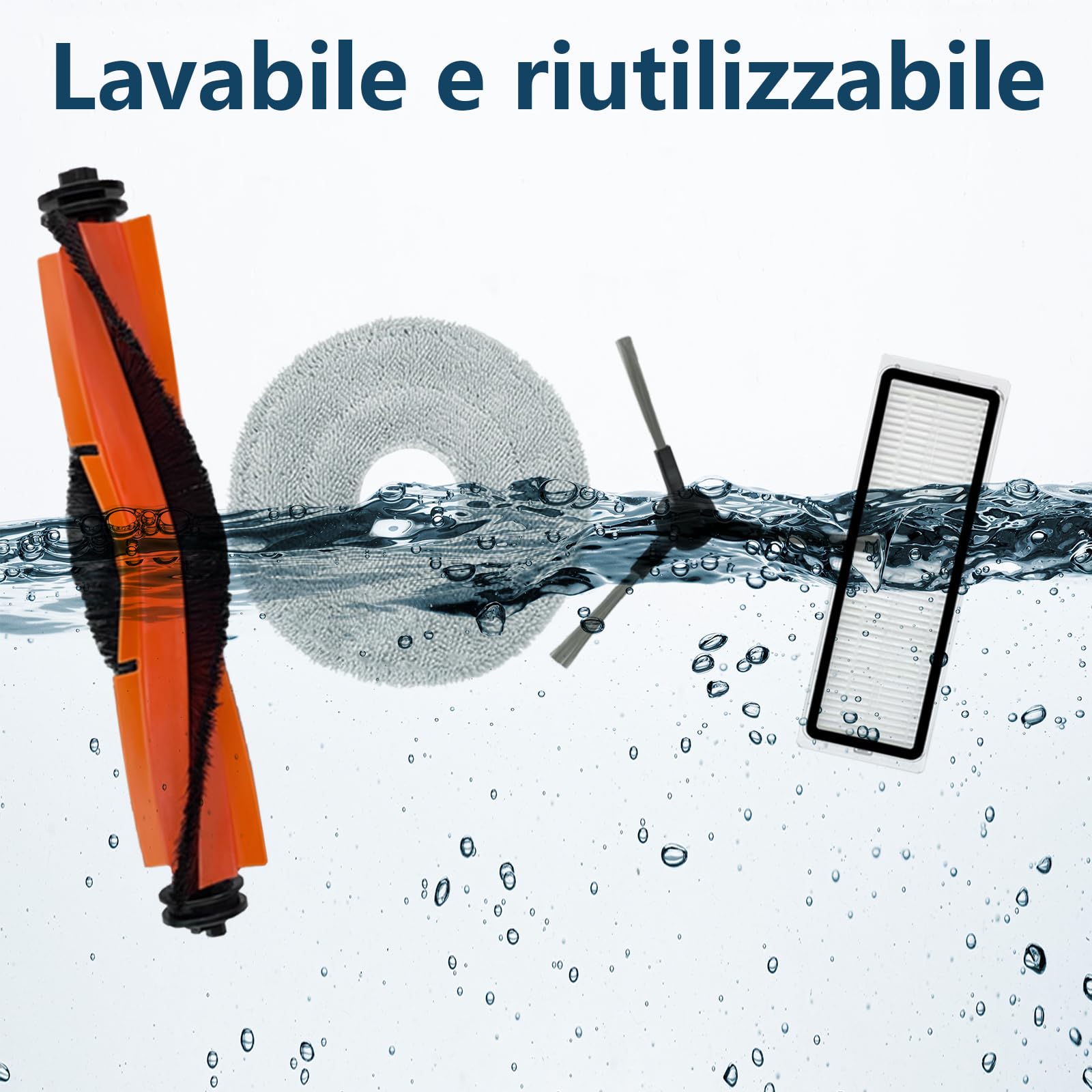 19 Pezzi Accessori per Xiaomi X20 Max/X20 Pro Aspiratore, 1 Spazzola Principale, 4 Filtri, 4 Asciugamani, 6 Sacchi di Polvere, 7 Spazzole Laterali, per Xiaomi X20 Max, X20 Pro Accessori