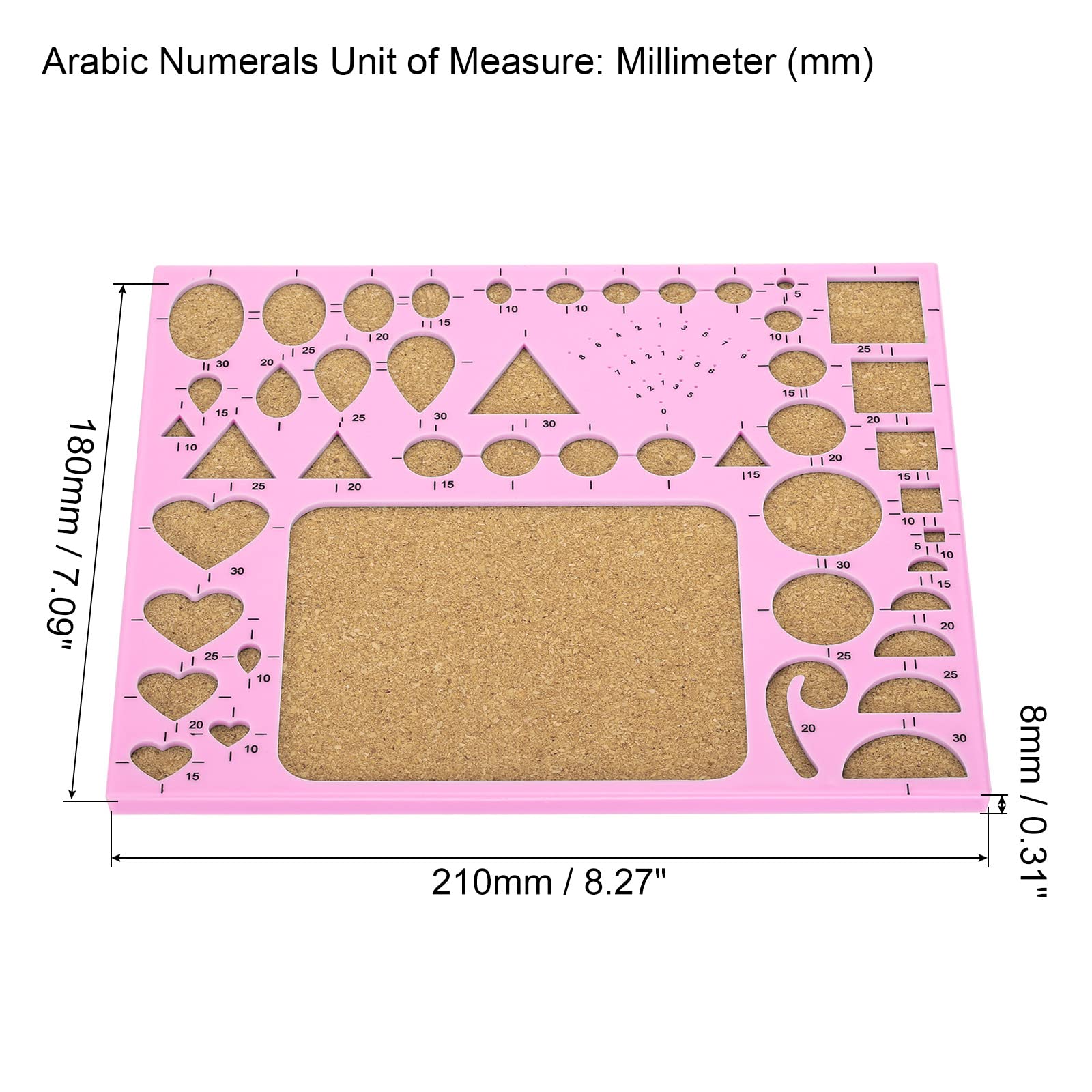 PATIKIL Paper Quilling Template Board 8x7 Inch, Mould Crimper Tool for Paper Strips DIY Art Crafts Pink, 21x18cm - Image 2