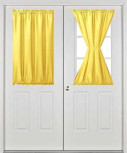 Miniatura 208 de Hiasan Cortinas para ventana de puerta delantera, bolsillo para barra, cortina de privacidad semitransparente para puerta francesa, 1 panel