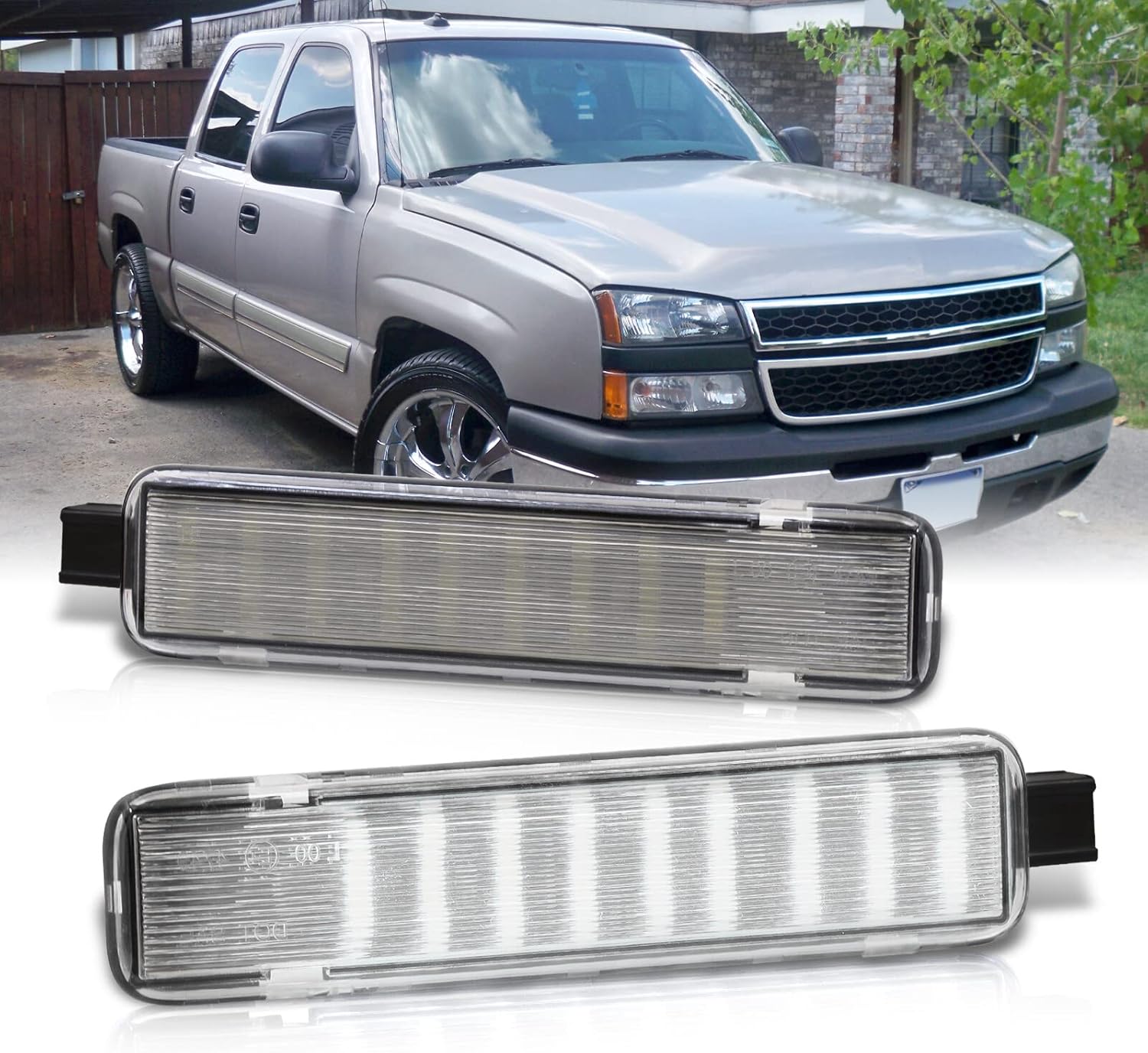 AJP Distributors LED Interior Door Panel Courtesy Lights Step Lamps Compatible/Replacement For Silverado Sierra Suburban Tahoe Yukon XL 1995 1996 1997 1998 1999 2000 2001 2002 2003 2004 2005 2006 2007