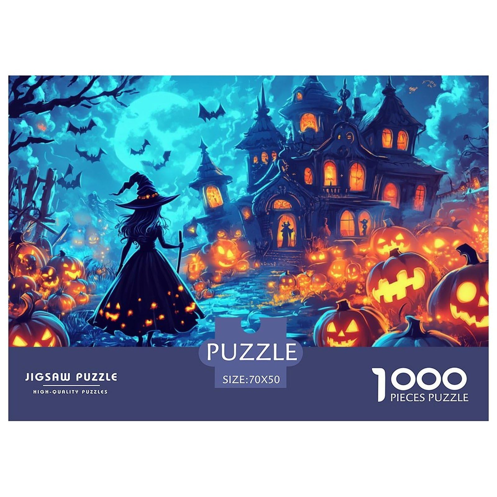 Puzzle Witch 1000 Pieces Challenge Game for Adults,Castle Impossible Jigsaw Puzzles 1000 Pieces Educational Game Home Decoration 70x50cm/1000pcs