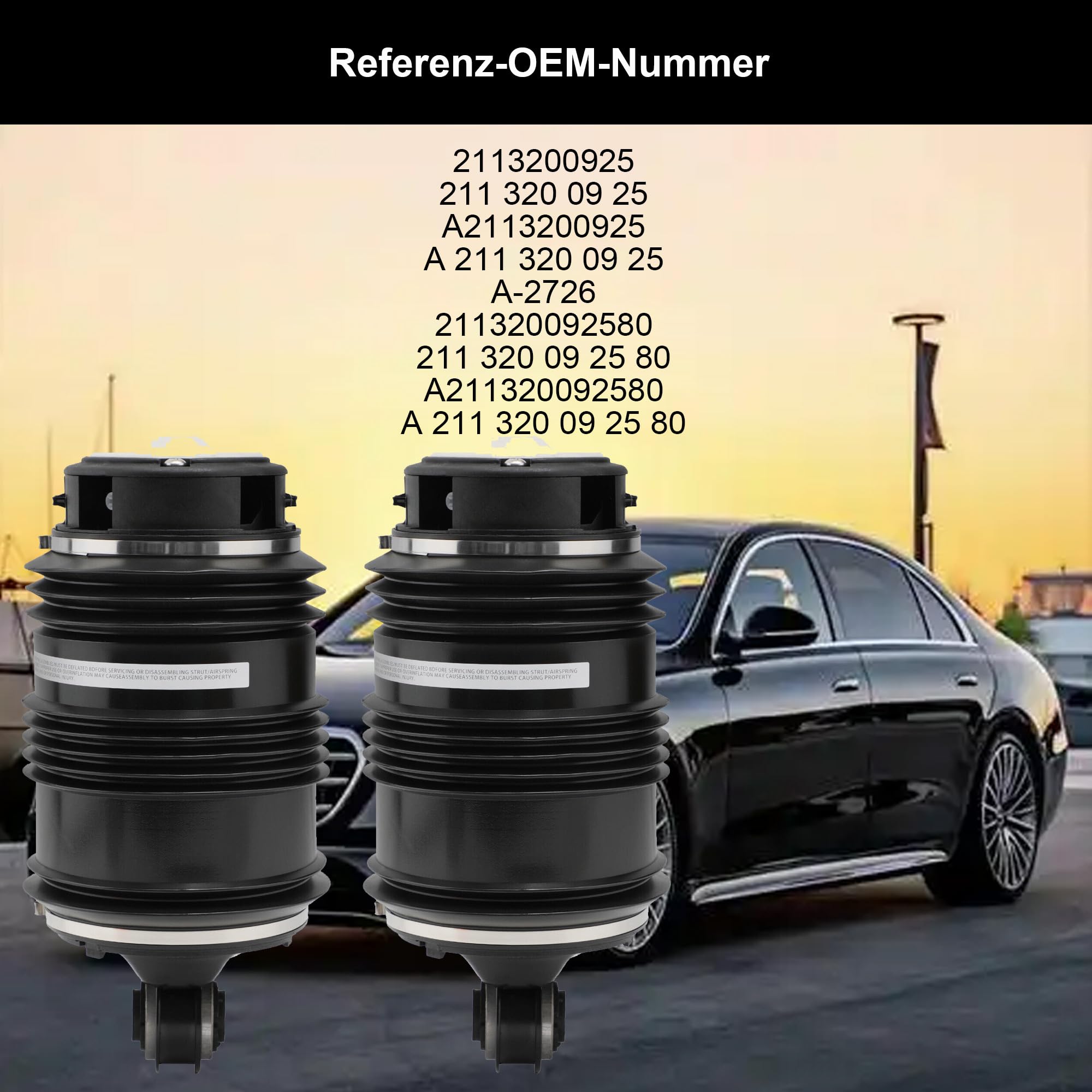 Paar Hinten 2Pin Federbalg für Mercedes E-Klasse W211 S211 Hinten Links Rechts 2003/03-2009/07 A2113200925